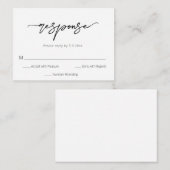 Moderne RSVP-Karte für moderne Hochzeiten mit einf Mitteilungskarte (Vorne/Hinten)