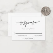 Moderne RSVP-Karte für moderne Hochzeiten mit einf Mitteilungskarte (Vorderseite/Rückseite Beispiel)