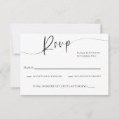 Moderne RSVP-Karte für Schwarz-Weiß-Hochzeit RSVP Karte (Vorderseite)