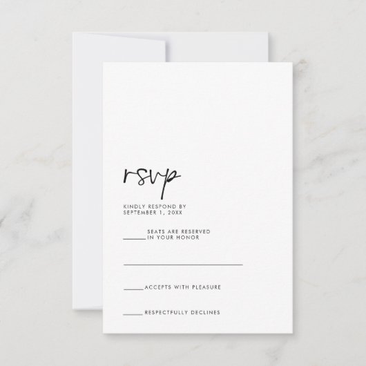 Moderne RSVP-Karte RSVP Karte (Vorderseite)