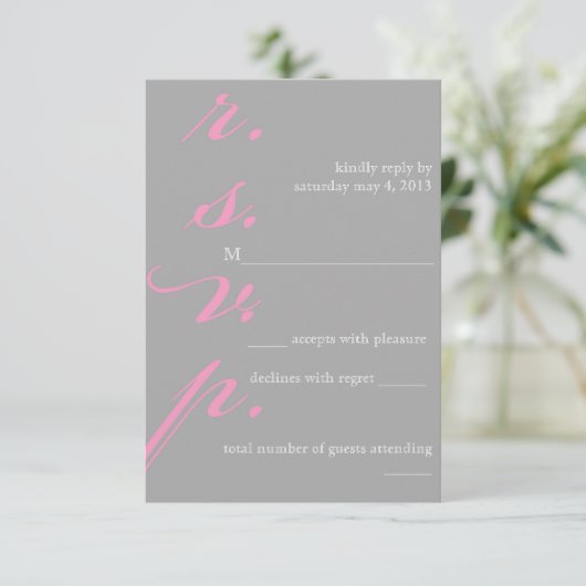 Moderne RSVP-Karte RSVP Karte (Stehend Vorderseite)