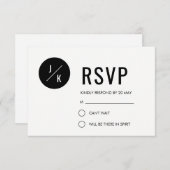 Moderne RSVP-Karte - Schwarzer Kreis RSVP Karte (Vorne/Hinten)