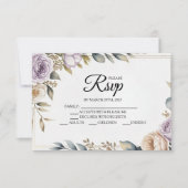 Moderne RSVP-Karten für die Lila Rose RSVP Karte (Vorderseite)