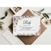 Moderne RSVP-Karten für die Lila Rose