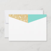 Moderne RSVP-Karten für Gold Glitzer und Aquamarin RSVP Karte (Rückseite)