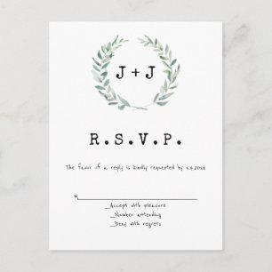 Moderne RSVP-Karten für Hochzeiten Einladungspostkarte