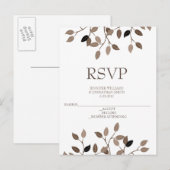 Moderne RSVP-Karten für Hochzeiten Einladungspostkarte (Vorne/Hinten)