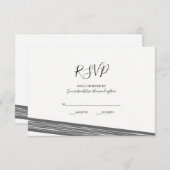 Moderne RSVP-Karten mit schwarzem und weißem Strei RSVP Karte (Vorne/Hinten)