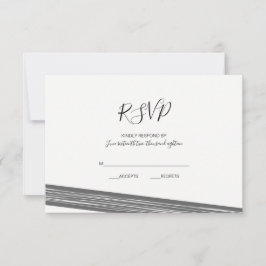Moderne RSVP-Karten mit schwarzem und weißem Strei RSVP Karte