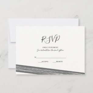 Moderne RSVP-Karten mit schwarzem und weißem Strei RSVP Karte