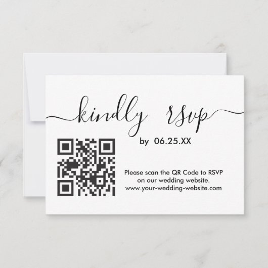 Moderne RSVP Online-Website für Hochzeiten mit QR- (Vorderseite)