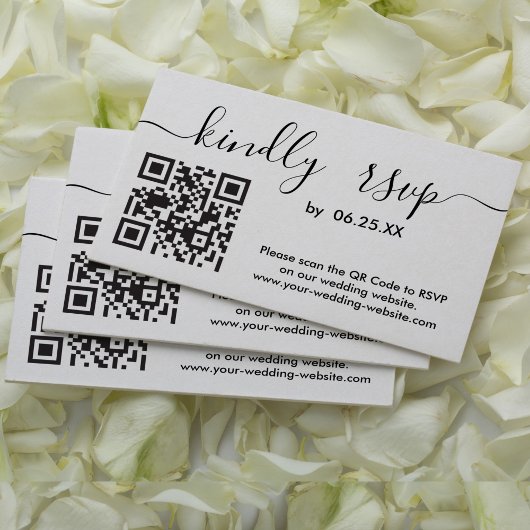 Moderne RSVP Online-Website für Hochzeiten mit QR- Begleitkarte