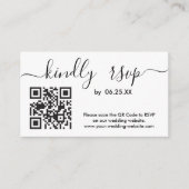 Moderne RSVP Online-Website für Hochzeiten mit QR- Begleitkarte (Vorderseite)