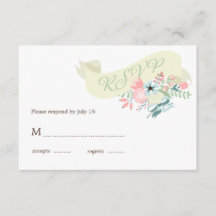 Moderne RSVP-Reaktion auf Blumenhochzeiten