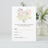 Moderne RSVP-Reaktion im Blumenherz RSVP Karte (Stehend Vorderseite)