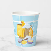 Moderne Rubber Ducky Bubbles Baby Dusche Pappbecher (Rückseite)