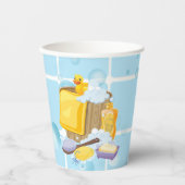 Moderne Rubber Ducky Bubbles Baby Dusche Pappbecher (Vorderseite)