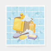 Moderne Rubber Ducky Bubbles Baby Dusche Serviette (Vorderseite)