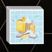 Moderne Rubber Ducky Bubbles Baby Dusche Serviette