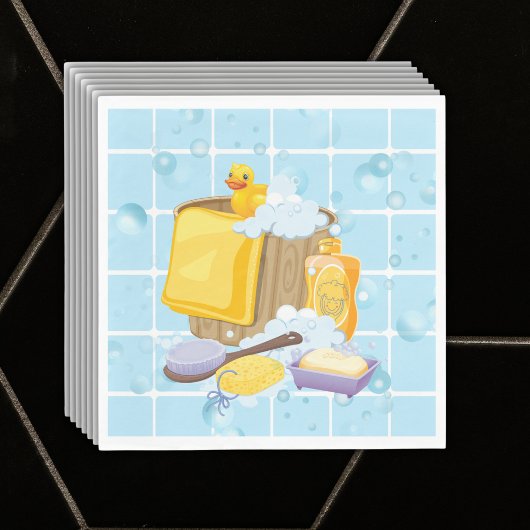 Moderne Rubber Ducky Bubbles Baby Dusche Serviette