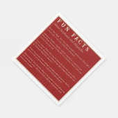 Moderne Ruby Red Fun Fakten Coupels lustige Hochze Serviette (Ecke)