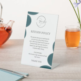 Moderne Rückgabepolitik für Produkte im Grünen Sockelschild