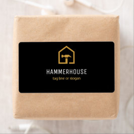 Moderne Rücksendeadresse aus Schwarz und Golden Co