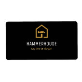 Moderne Rücksendeadresse aus Schwarz und Golden Co (Vorne)