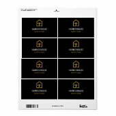 Moderne Rücksendeadresse aus Schwarz und Golden Co (Vorne)