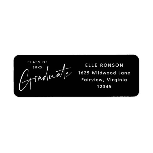 Moderne Rücksendeadresse aus schwarzem und weißem (Vorne)