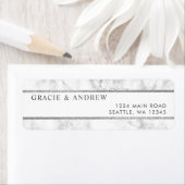 Moderne Rücksendeadresse aus weißem Marmor Silbern (Insitu)