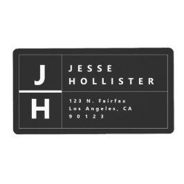 Moderne Rücksendeadresse | Beinahe schwarz grau