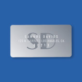 Moderne Rücksendeadresse Blue Gray Ombre Adressaufkleber