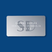 Moderne Rücksendeadresse Blue Gray Ombre Adressaufkleber