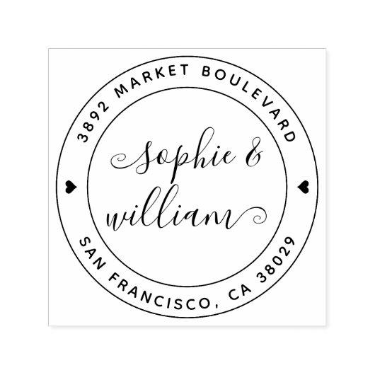 Moderne Rücksendeadresse der Hochzeitkalligrafie Permastempel (Design)