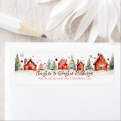 Moderne Rücksendeadresse der Weihnachtshäuser (Insitu)