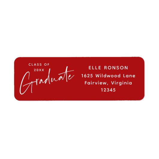 Moderne Rücksendeadresse des Roten Abschlusses (Vorne)