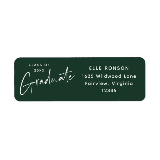 Moderne Rücksendeadresse für grünen Abschluss (Vorne)