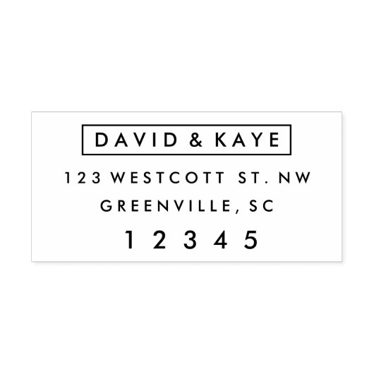 Moderne Rücksendeadresse für Hochzeitspaare Permastempel (Design)