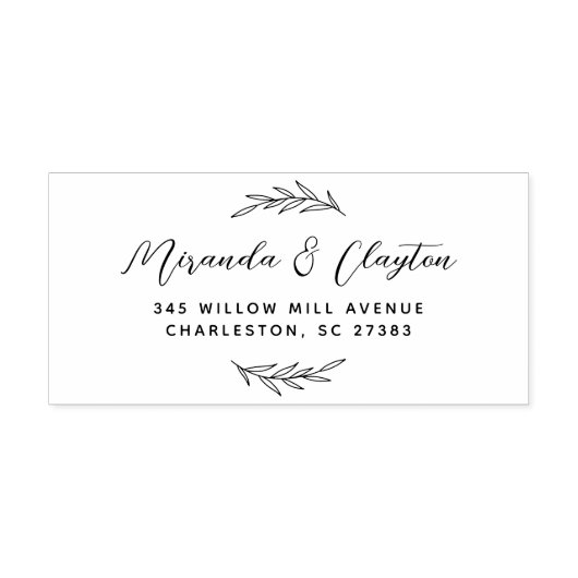 Moderne Rücksendeadresse für Hochzeitsskripte und  Permastempel (Design)