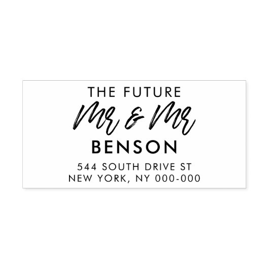 Moderne Rücksendeadresse für homosexuelle Hochzeit Permastempel (Design)