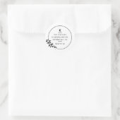 Moderne Rücksendeadresse für Olivenzweige mit Mono Runder Aufkleber (Tasche)