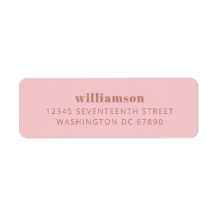 Moderne Rücksendeadresse für Rosa und Taupe