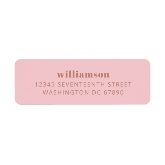 Moderne Rücksendeadresse für Rosa und Taupe (Vorne)