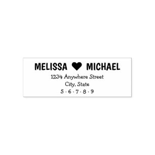 Moderne Rücksendeadresse für spielerische Paare Permastempel