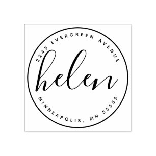 Moderne Rücksendeadresse handgeschriebener Name Gummistempel