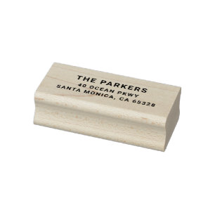 Moderne Rücksendeadresse Holz-Stempel Gummistempel