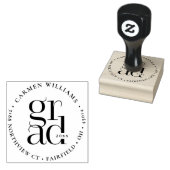 Moderne Rücksendeadresse Holzkunst Briefmarke Gummistempel (Stempel)