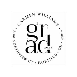 Moderne Rücksendeadresse Holzkunst Briefmarke Gummistempel