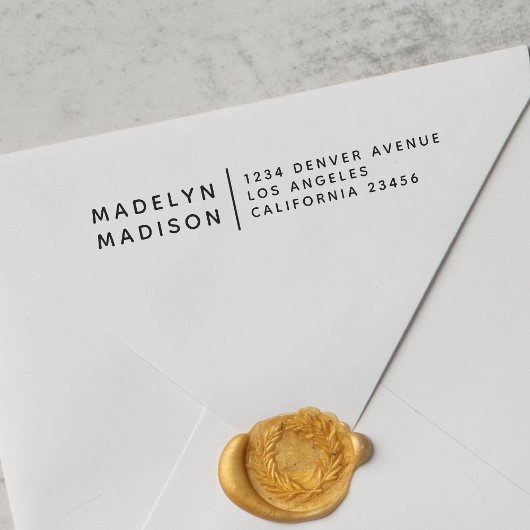 Moderne Rücksendeadresse Minimalistischer Name Bri Gummistempel